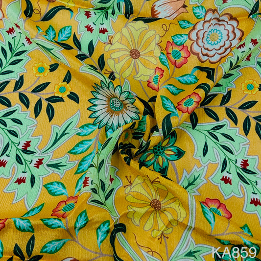 Printed Chinon Fabric-KA859