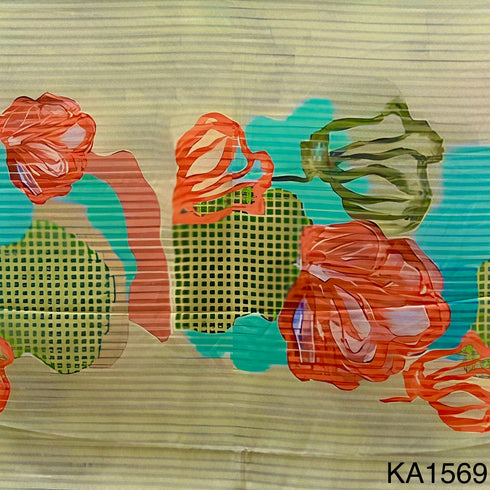 Printed Crepe Satin Fabric-KA1569