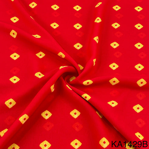 Bandhani Print Georgette Fabric-KA1429
