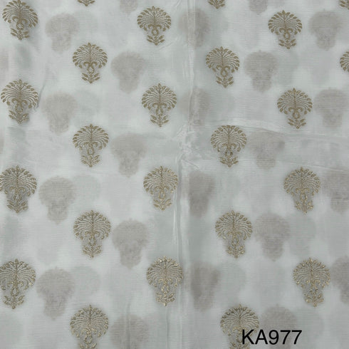 Dyeable Zari Chinon Fabric-KA977