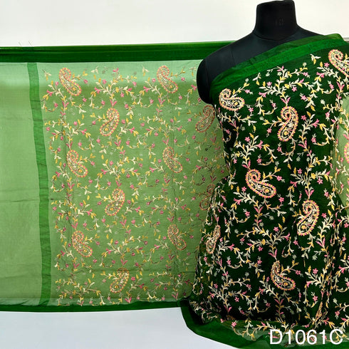 Thread Embroidered Organza Dupatta-D1061