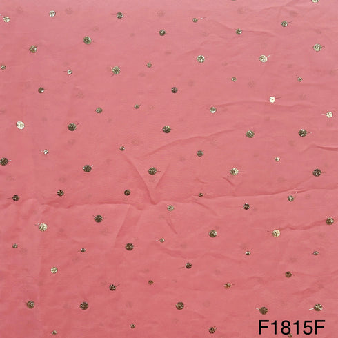 Zari Sequins Viscose Organza Fabric-F1815