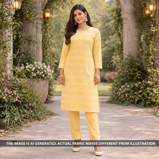 Chikankari Cotton Fabric - F6341