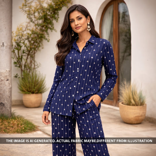 Printed Hakoba Rayon Cotton Fabric - F6309