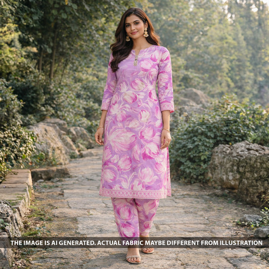 Digital Print Hakoba Cambric Cotton Fabric - F6318