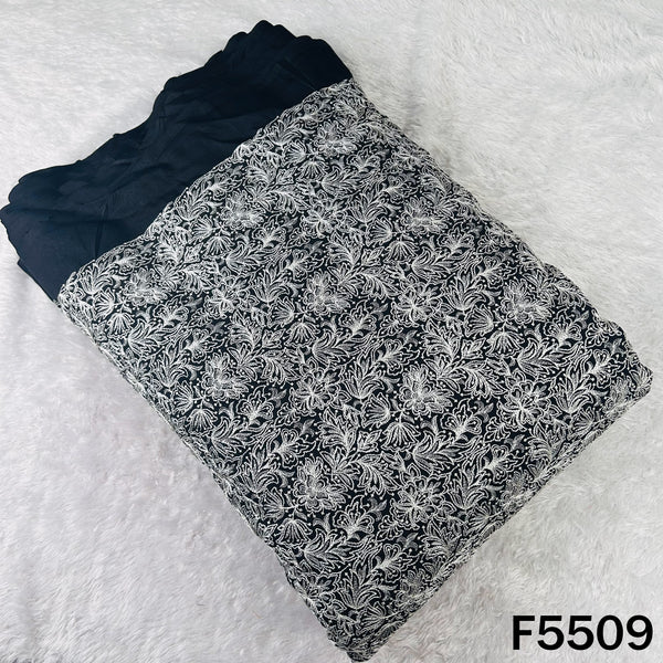 Thread Sequins Embroidered Dola Silk Fabric - F5509