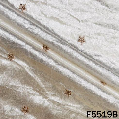 Dyeable Cut Dana Thread Sequins Embroidered Velvet Fabric - F5519