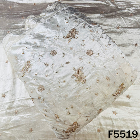 Dyeable Cut Dana Thread Sequins Embroidered Velvet Fabric - F5519