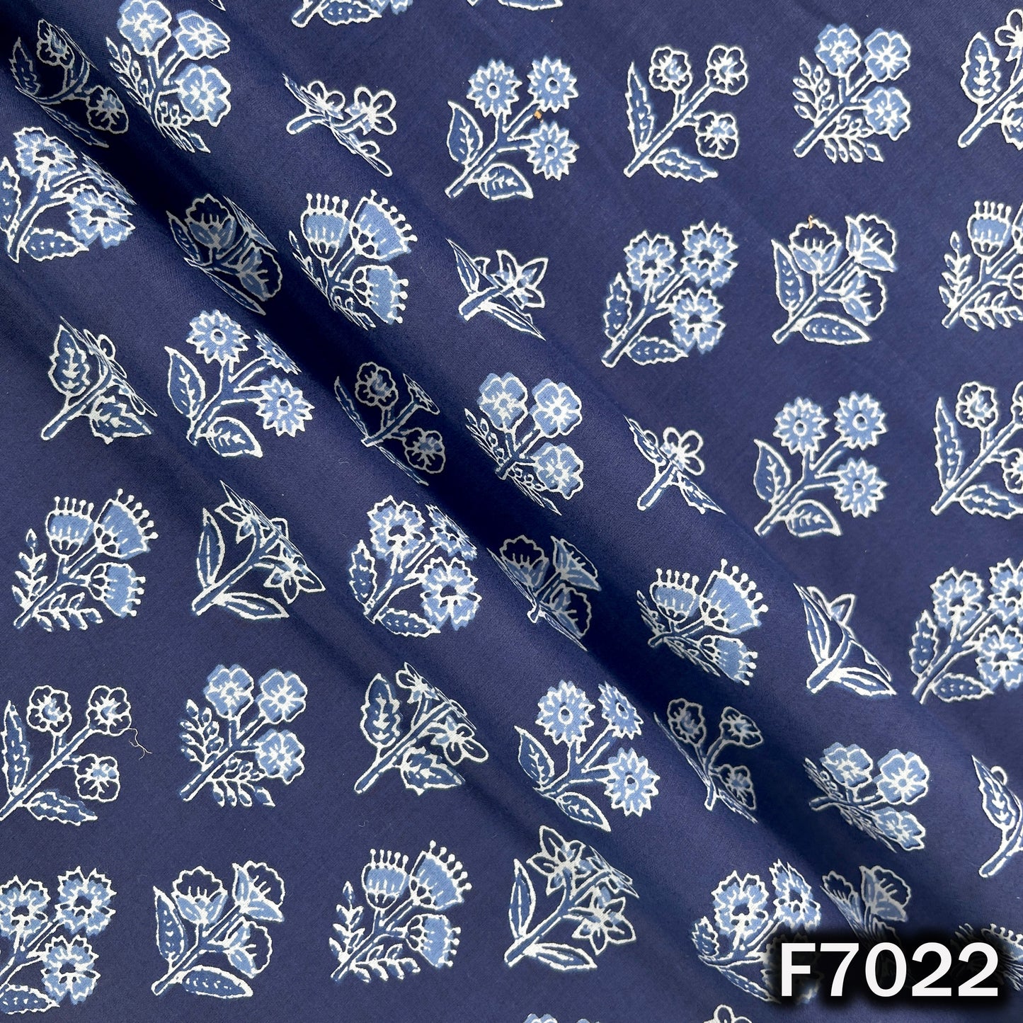 Indigo Print Cambric Cotton Fabric - F7022