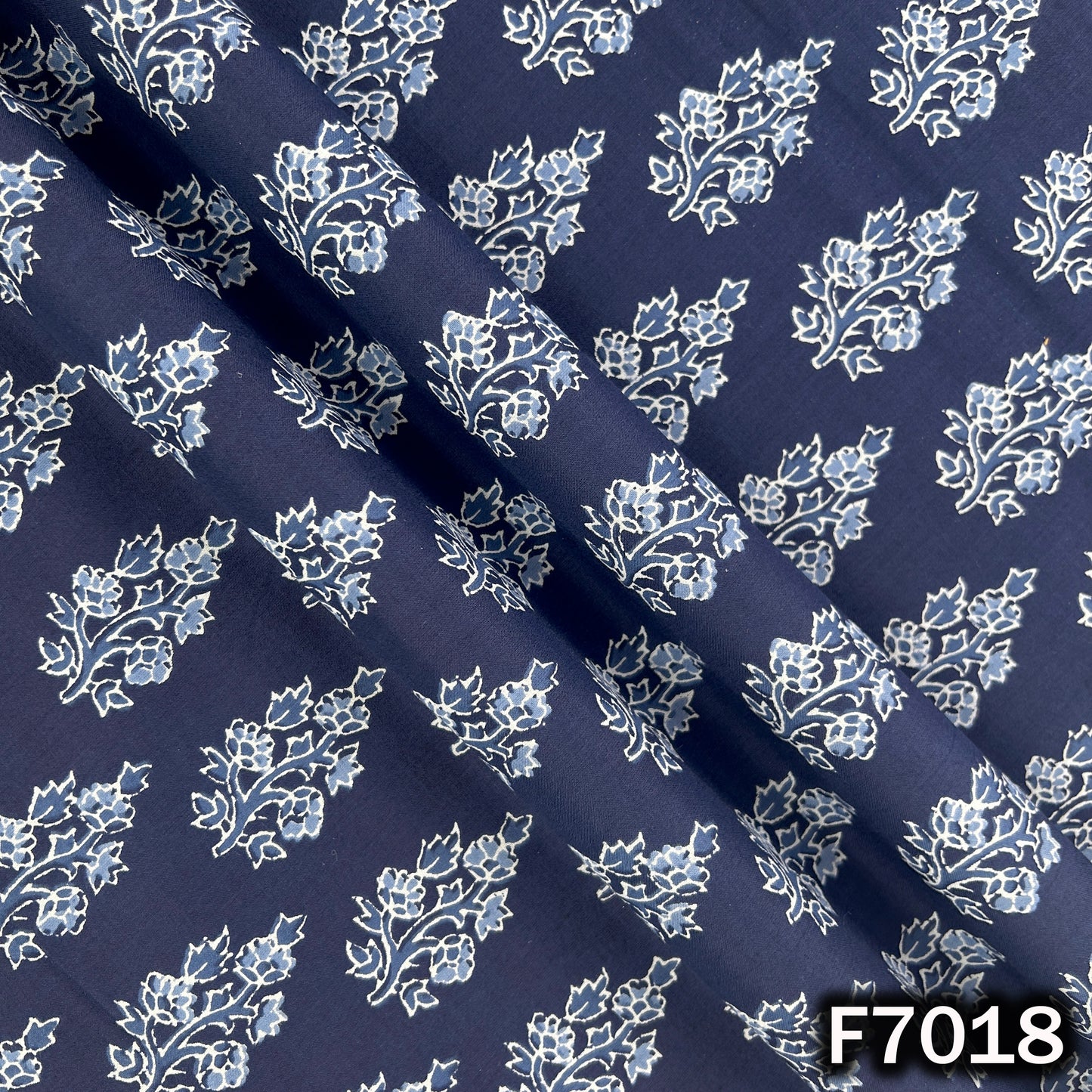Indigo Print Cambric Cotton Fabric - F7018