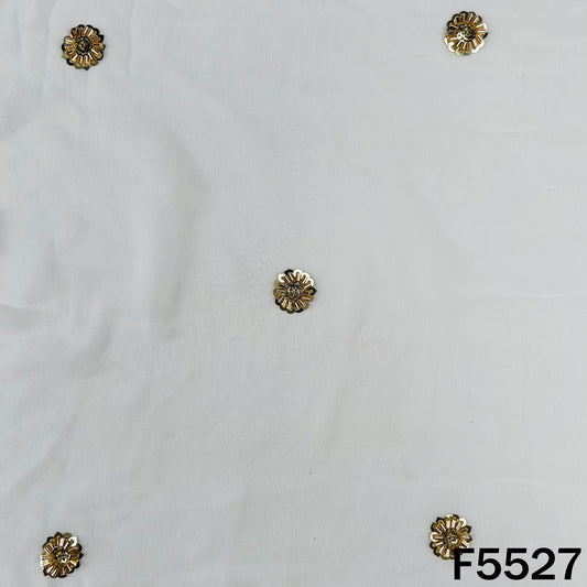 Dyeable Cut Dana Sequins Work Georgette Fabric - F5527