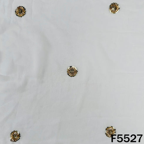 Dyeable Cut Dana Sequins Work Georgette Fabric - F5527