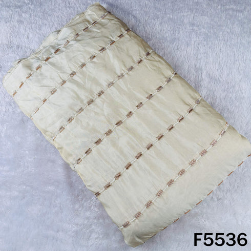 Dyeable Cut Dana Pearl Embroidered Shimmer Tissue Fabric - F5536