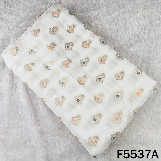 Dyeable Zari Work Crepe Fabric - F5537