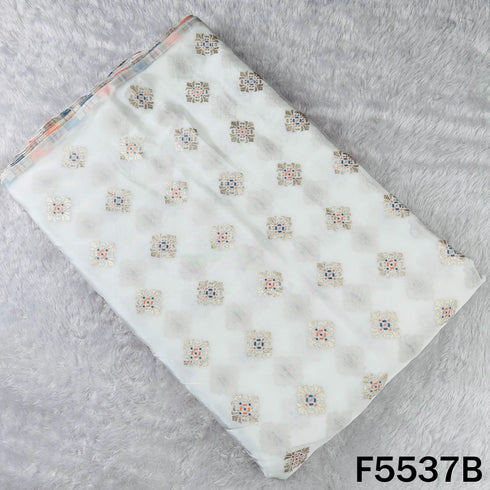 Dyeable Zari Work Crepe Fabric - F5537