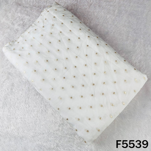 Zari Work Chinnon Chiffon Fabric - F5539
