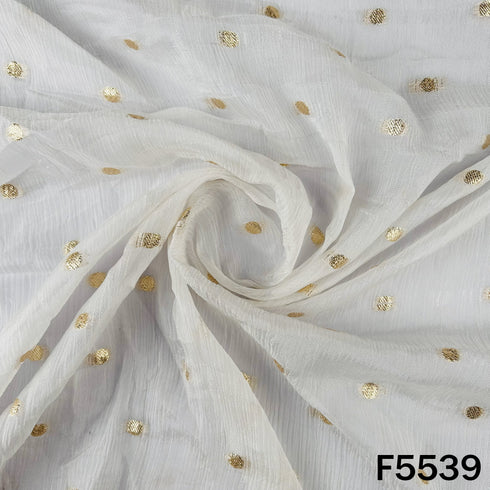 Zari Work Chinnon Chiffon Fabric - F5539
