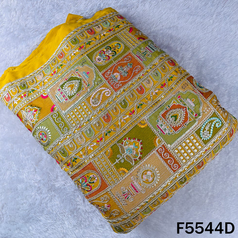 Thread Zari Sequins Embroidered Georgette Fabric - F5544