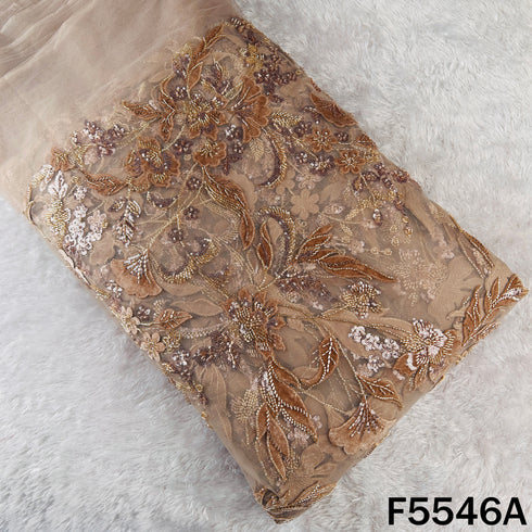 Cut Dana Sequins Embroidered Net Fabric - F5546