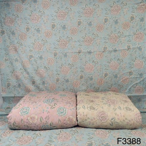 Position Print Embroidered On Uppada Silk Fabric-F3388