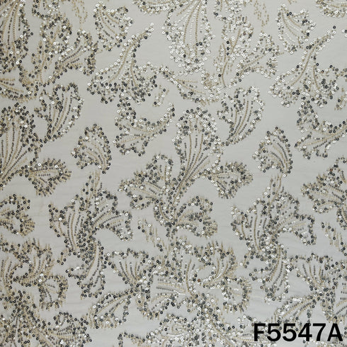 Cut Dana Sequins Embroidered Net Fabric - F5547