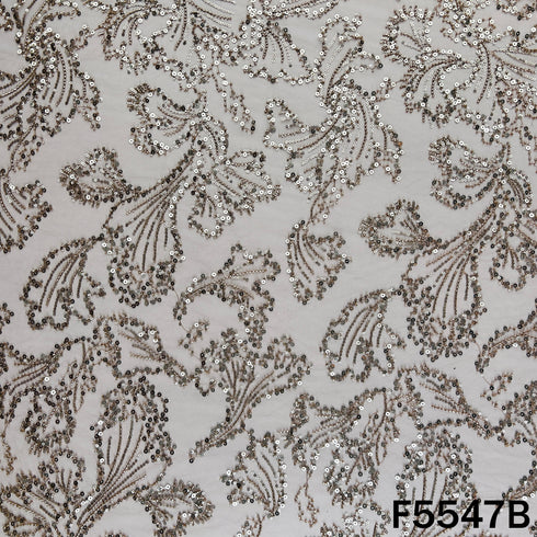 Cut Dana Sequins Embroidered Net Fabric - F5547
