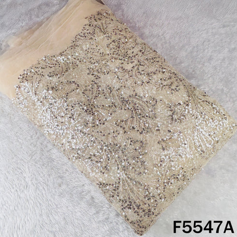 Cut Dana Sequins Embroidered Net Fabric - F5547