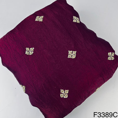 Cut Dana Work Satin Silk Fabric-F3389