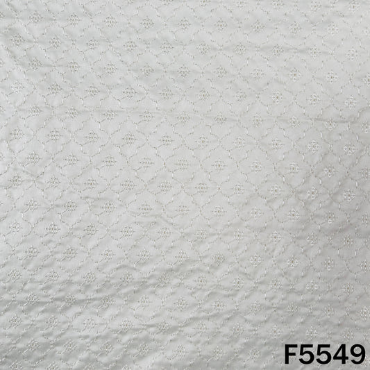 Dyeable Thread Sequins Embroidered Modal Satin Fabric - F5549