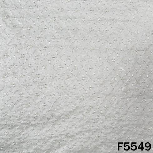 Dyeable Thread Sequins Embroidered Modal Satin Fabric - F5549