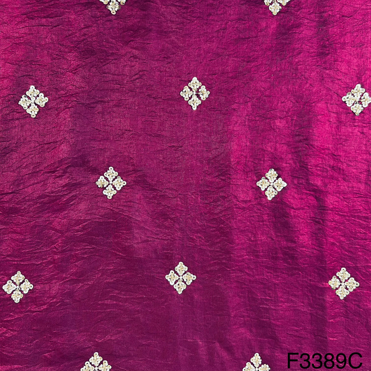 Cut Dana Work Satin Silk Fabric-F3389