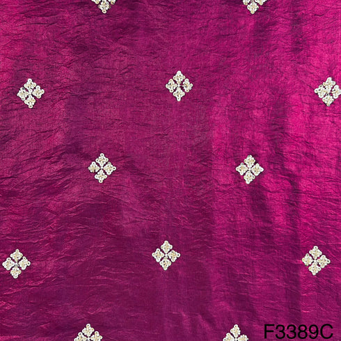 Cut Dana Work Satin Silk Fabric-F3389