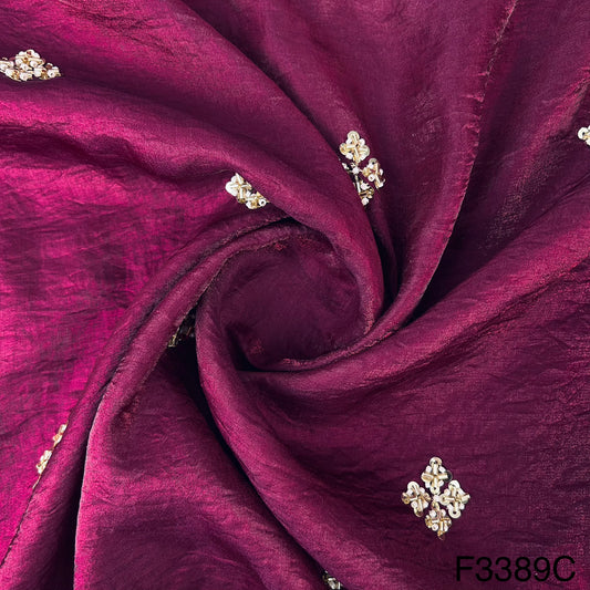 Cut Dana Work Satin Silk Fabric-F3389