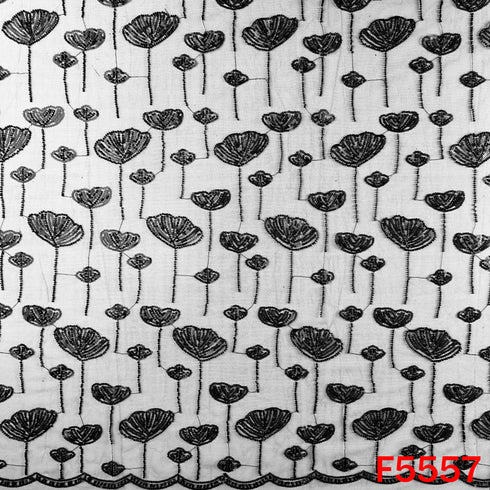 Cut Dana Sequins Embroidered Net Fabric - F5557