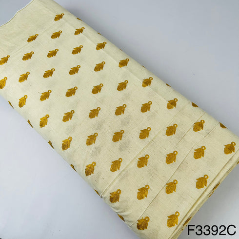 Thread Embroidered Cotton Silk Fabric-F3392