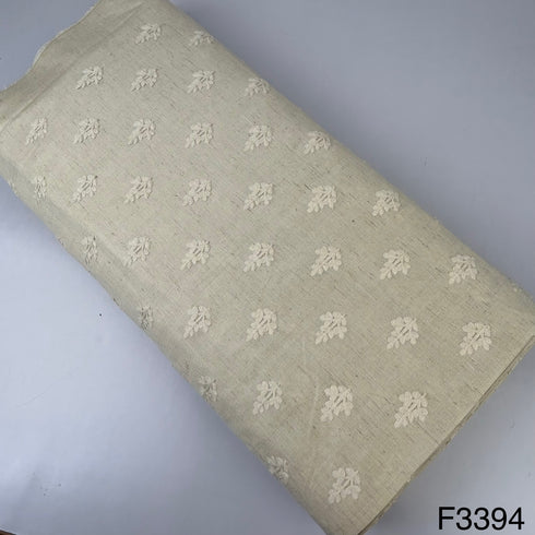Thraed Embroidered Cotton Silk Fabric-F3394