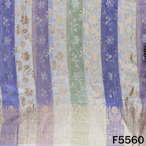 Zari Work Self Jacquard Banarasi Georgette Fabric - F5560