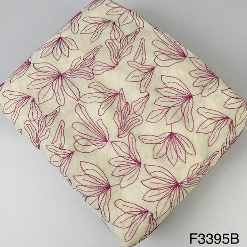 Thread Embroidered Cotton Fabric-F3395