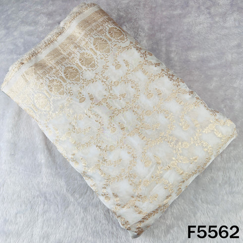 Dyeable Zari Work Shimmer Tissue Fabric - F5562
