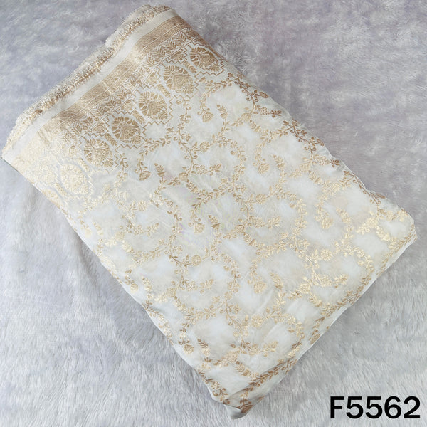 Dyeable Zari Work Shimmer Tissue Fabric - F5562