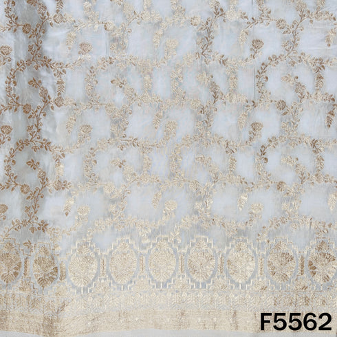 Dyeable Zari Work Shimmer Tissue Fabric - F5562