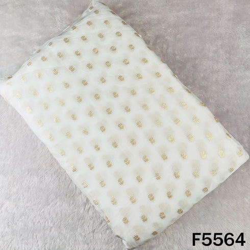 Dyeable Zari Work Chinnon Chiffon Fabric - F5564