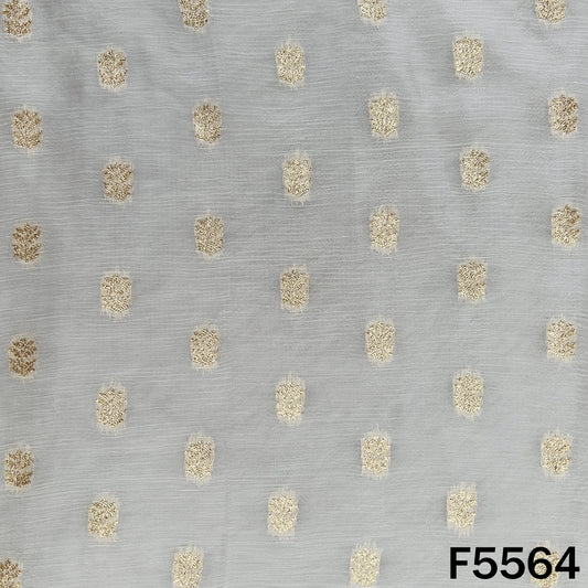 Dyeable Zari Work Chinnon Chiffon Fabric - F5564