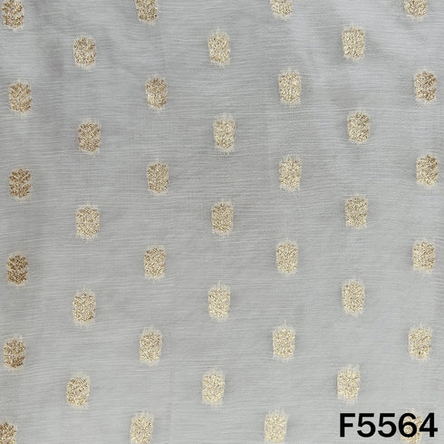 Dyeable Zari Work Chinnon Chiffon Fabric - F5564