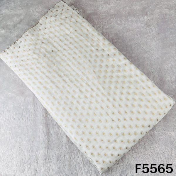 Dyeable Zari Work Chinnon Chiffon Fabric - F5565