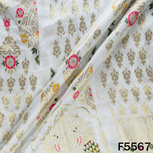 Dyeable Zari Work Dola Silk Kali Fabric - F5567