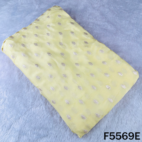 Zari Work Chinnon Chiffon Fabric - F5569