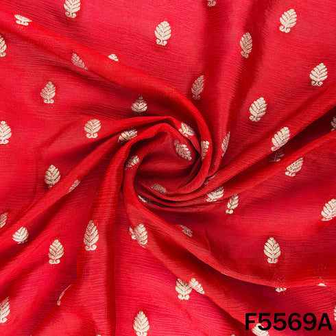 Zari Work Chinnon Chiffon Fabric - F5569