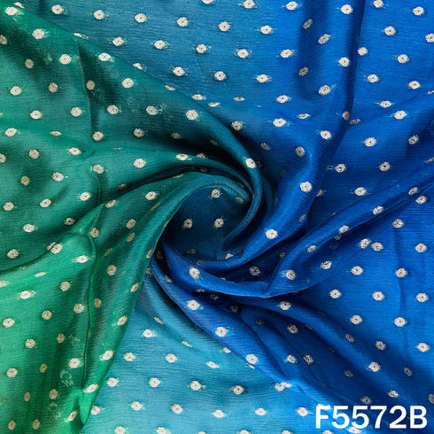 Zari Work Ombre Shade Chinnon Chiffon Fabric - F5572