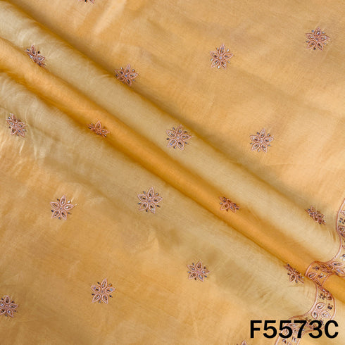 Cut Dana Thread Embroidered Cotton Silk Fabric - F5573